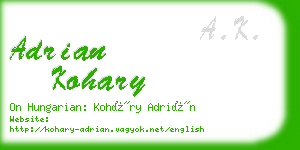 adrian kohary business card